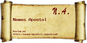 Nemes Apostol névjegykártya